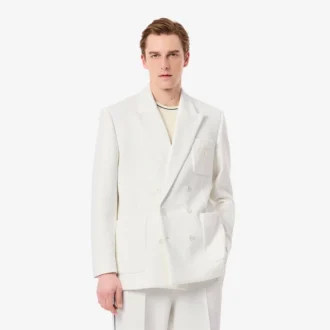 Blazer à double boutonnage pour homme avec écusson Heritage brodé