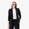 Blazer en laine slim fit avec logo brodé pour femme