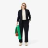 Blazer en laine slim fit avec logo brodé pour femme