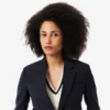 Blazer en laine slim fit avec logo brodé pour femme