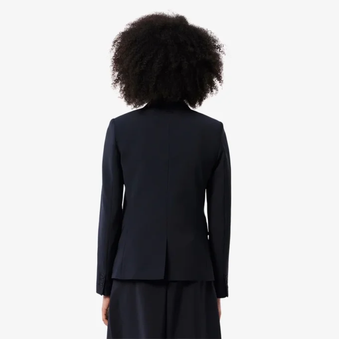 Blazer en laine slim fit avec logo brodé pour femme