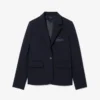 Blazer en laine slim fit avec logo brodé pour femme