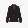 Blazer en laine slim fit avec logo brodé pour femme