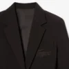 Blazer en laine slim fit avec logo brodé pour femme