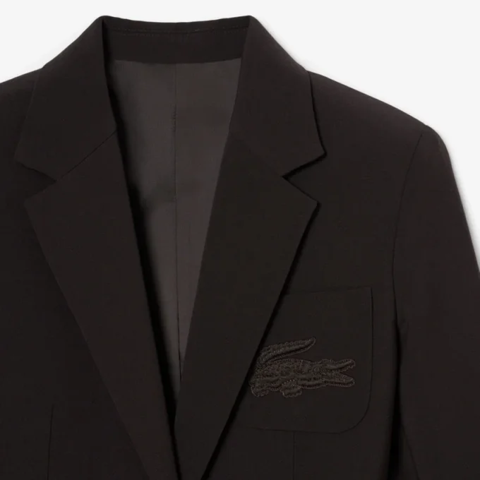 Blazer en laine slim fit avec logo brodé pour femme