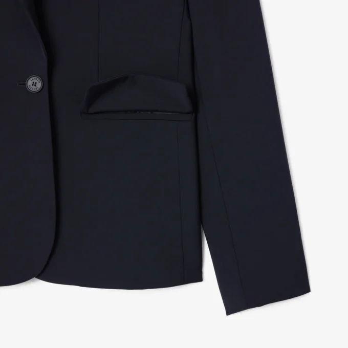 Blazer en laine slim fit avec logo brodé pour femme