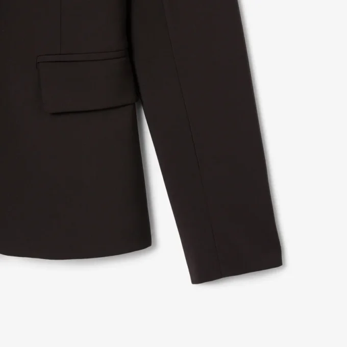 Blazer en laine slim fit avec logo brodé pour femme
