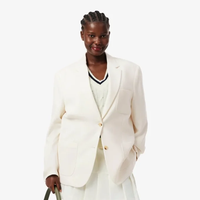 Blazer en twill de laine pour femme