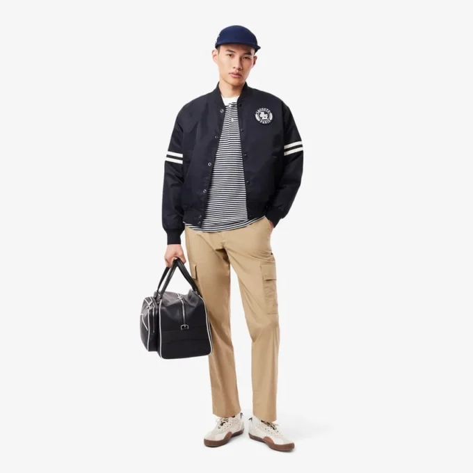 Blouson aviateur imperméable pour homme avec écusson brodé