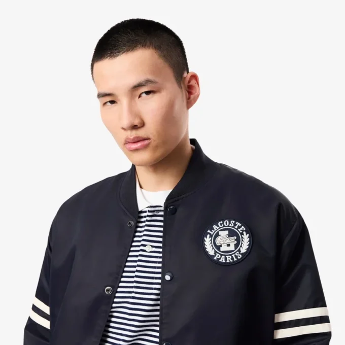 Blouson aviateur imperméable pour homme avec écusson brodé