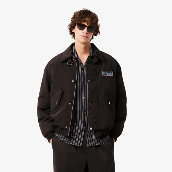 Blouson aviateur imperméable pour homme avec insigne