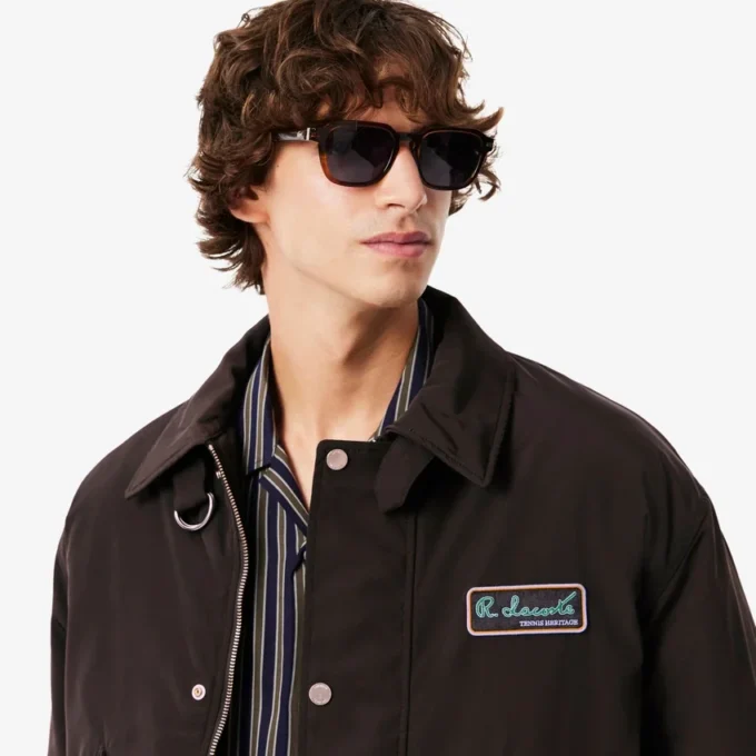 Blouson aviateur imperméable pour homme avec insigne