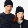 Bonnet unisexe en laine brossée à côtes