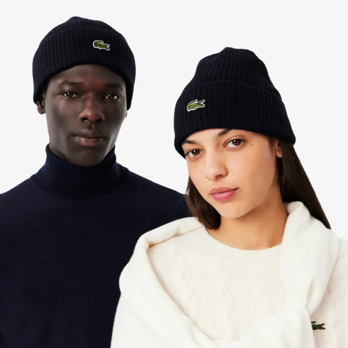 Bonnet unisexe en laine à côtes