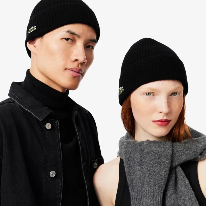 Bonnet unisexe en laine à côtes