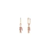 Boucles d&rsquo;oreilles en or avec pendentif crocodile en cristal rose