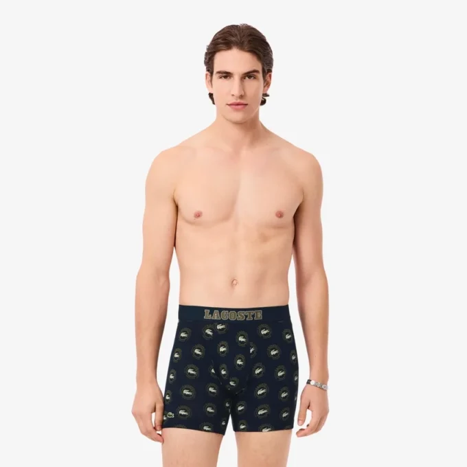 Boxers imprimés en coton stretch pour homme