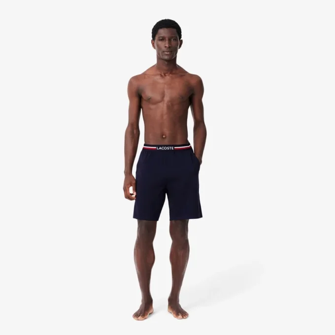Boxers long à rayures à la taille pour homme