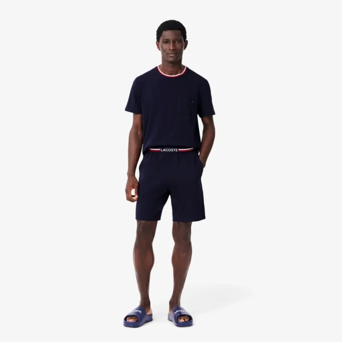 Boxers long à rayures à la taille pour homme