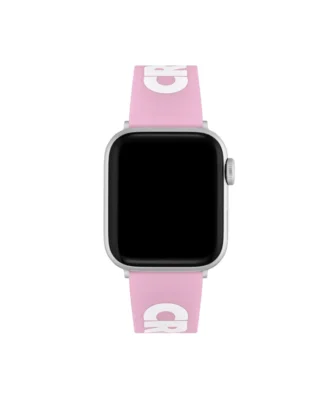 Bracelet Apple Watch en silicone rose imprimé crocodile
