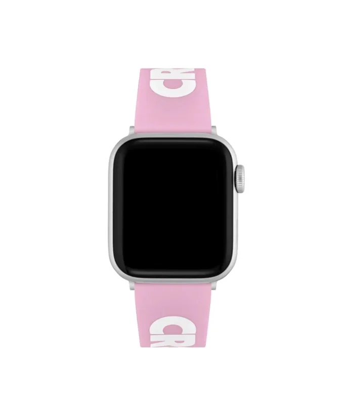 Bracelet Apple Watch en silicone rose imprimé crocodile
