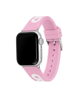 Bracelet Apple Watch en silicone rose imprimé crocodile
