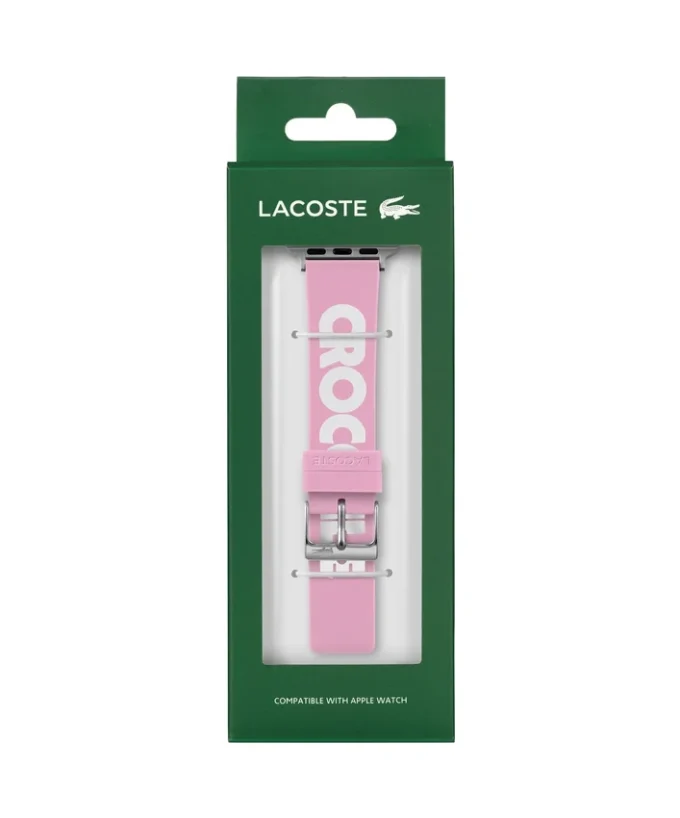 Bracelet Apple Watch en silicone rose imprimé crocodile