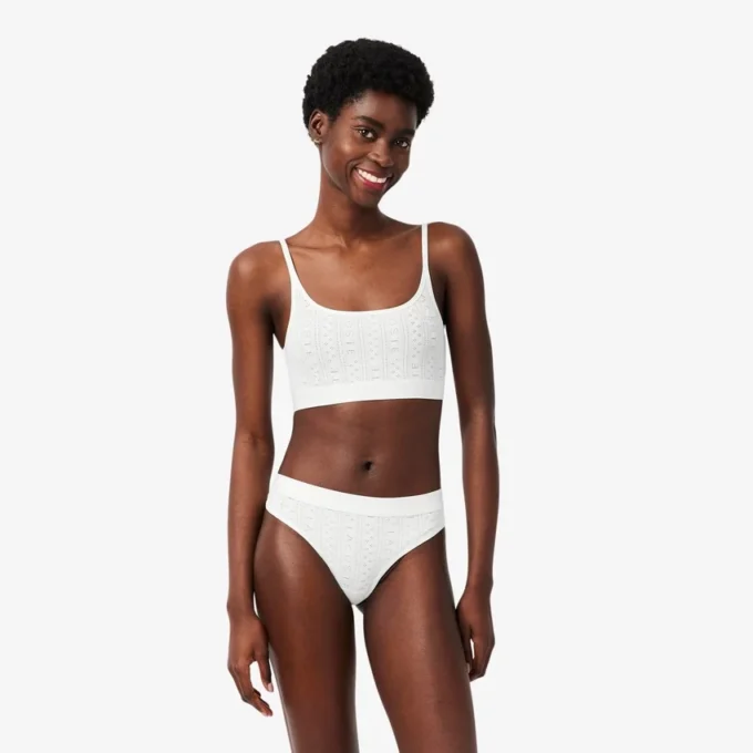 Bralette en pointelle avec logo
