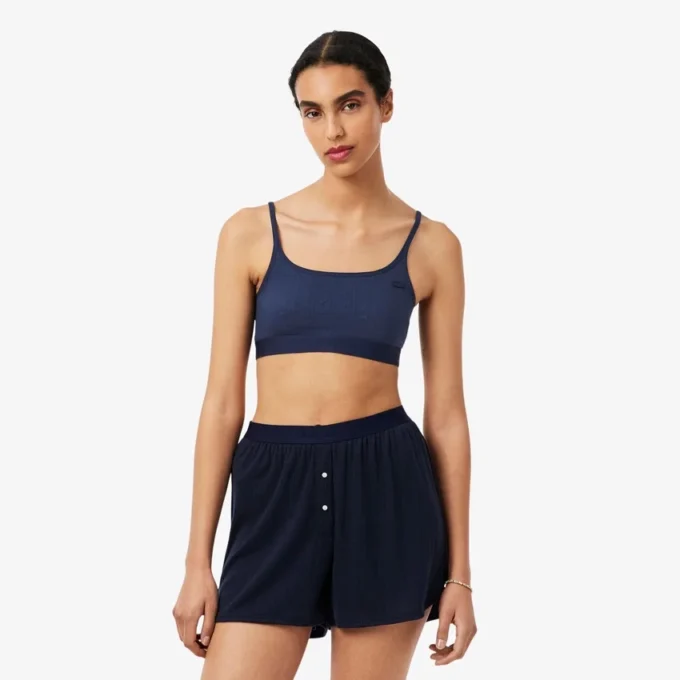 Bralette en pointelle avec logo