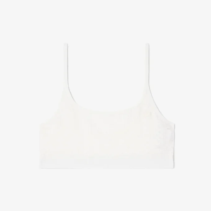 Bralette en pointelle avec logo