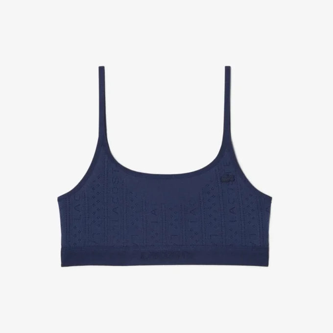 Bralette en pointelle avec logo
