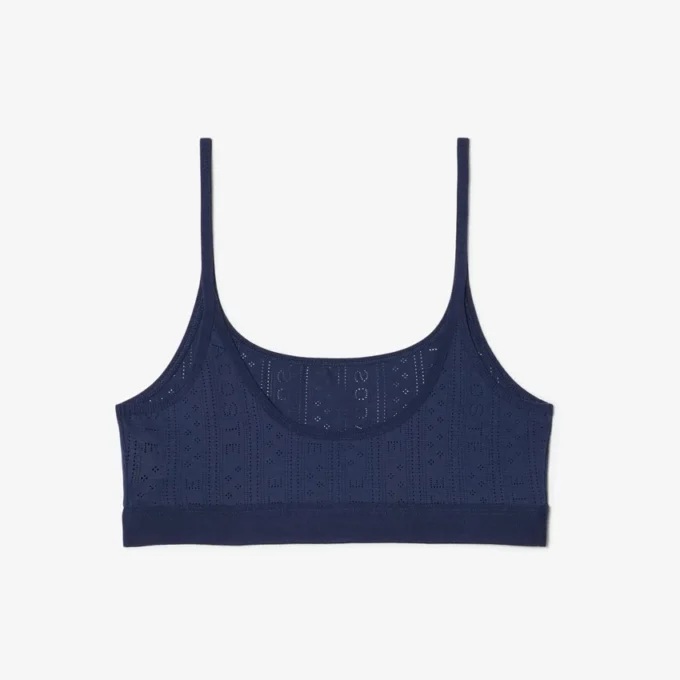 Bralette en pointelle avec logo