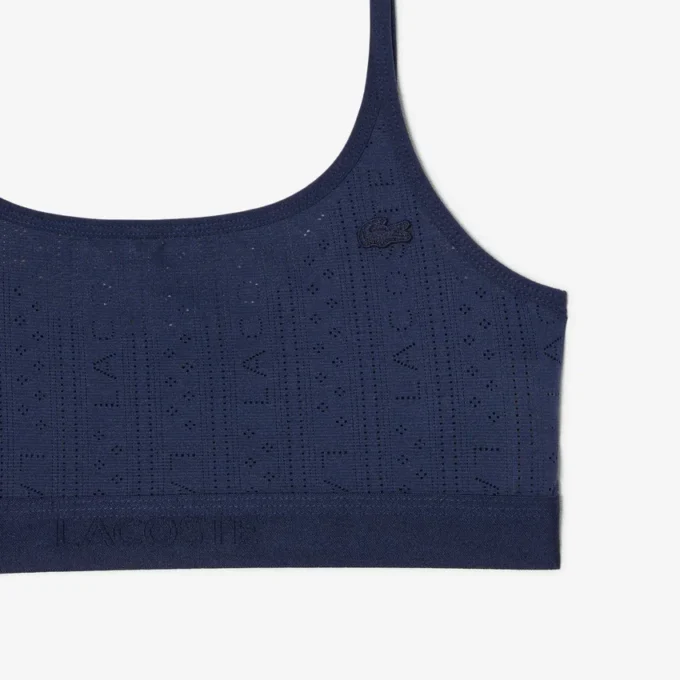 Bralette en pointelle avec logo