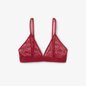 Bralette triangle en dentelle avec logo