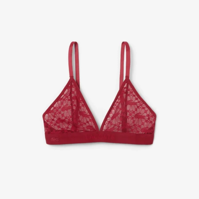 Bralette triangle en dentelle avec logo Bralette triangle en dentelle avec logo