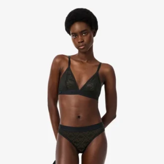 Bralette triangle en dentelle avec logo