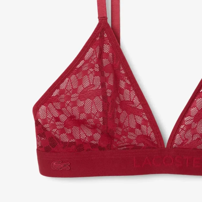Bralette triangle en dentelle avec logo Bralette triangle en dentelle avec logo