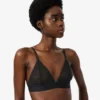 Bralette triangle en dentelle avec logo Bralette triangle en dentelle avec logo