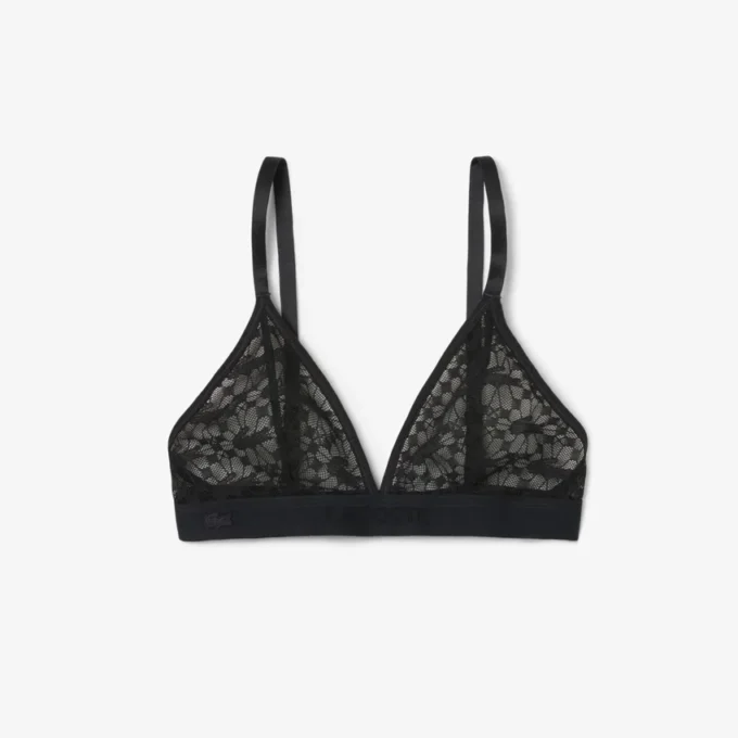 Bralette triangle en dentelle avec logo Bralette triangle en dentelle avec logo