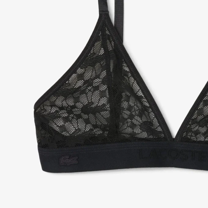 Bralette triangle en dentelle avec logo Bralette triangle en dentelle avec logo