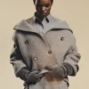 Cabane courte oversize en laine mélangée pour femme