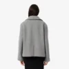 Cabane courte oversize en laine mélangée pour femme