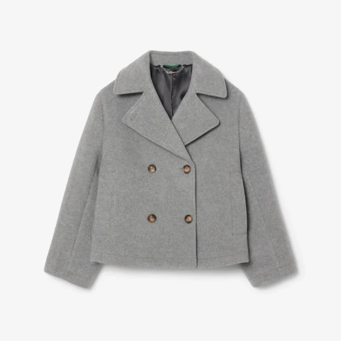 Cabane courte oversize en laine mélangée pour femme