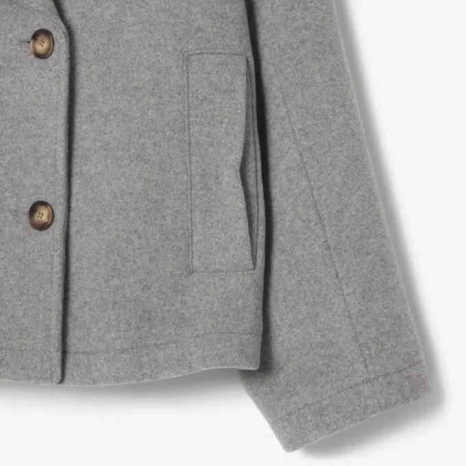 Cabane courte oversize en laine mélangée pour femme
