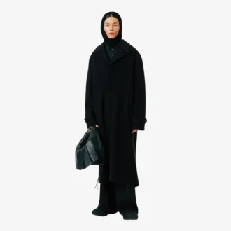 Cagoule en laine feutrée à côtes Runway