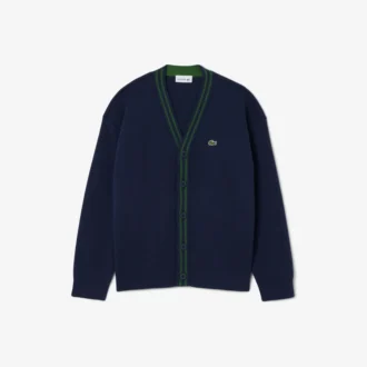 Cardigan à col en V en coton et laine pour garçon