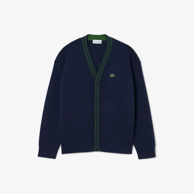 Cardigan à col en V en coton et laine pour garçon Cardigan à col en V en coton et laine pour garçon