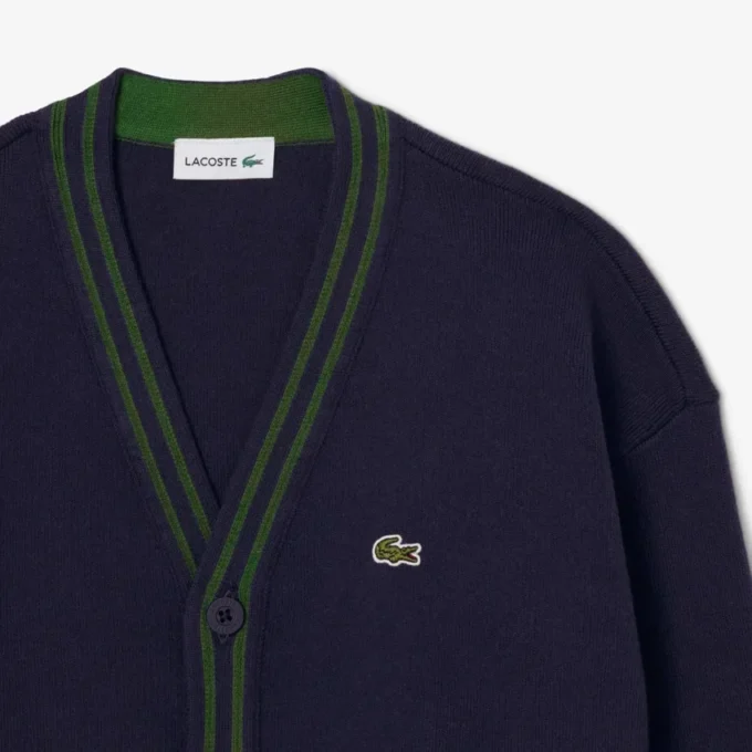 Cardigan à col en V en coton et laine pour garçon Cardigan à col en V en coton et laine pour garçon