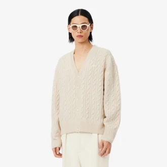 Cardigan en cachemire à mailles torsadées Runway