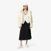 Cardigan en coton à col en V et maille Moss pour femme